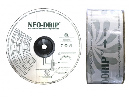 капельная лента neo-drip (толщина 8 mils), шаг 10 см, вылив 1,35 л/ч - 2500 м